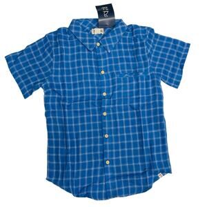 NWT Me & Henry 8-9Y Newport Short Sleeve Blue Check Shirt